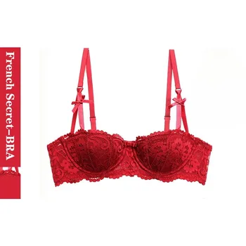 BANERDANNIMAGIC Xmas Red Bra! Slimming Adjustable Demi Cup, Small Bust Gathering Set | Ultra Thin Lingerie 32A-42D 50K+ Sold! 1