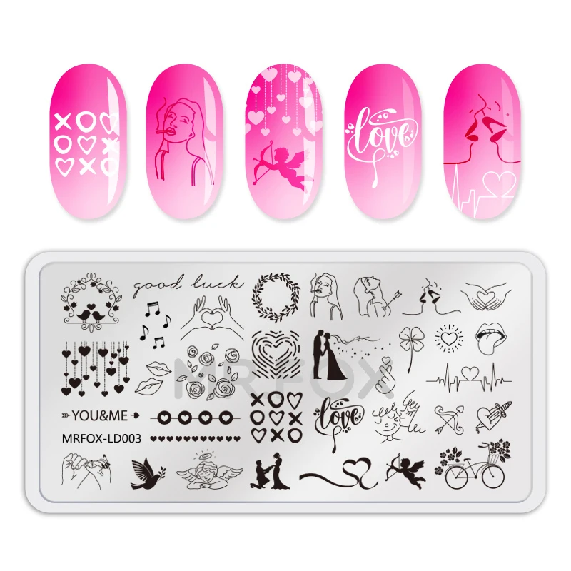Heart Pattern Nail Art Stamping Plate Template Stencil