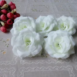 Elegant Dark Blue Silk Rose Flowers - Set of 10 for Wedding and Home Décor (Milk White)