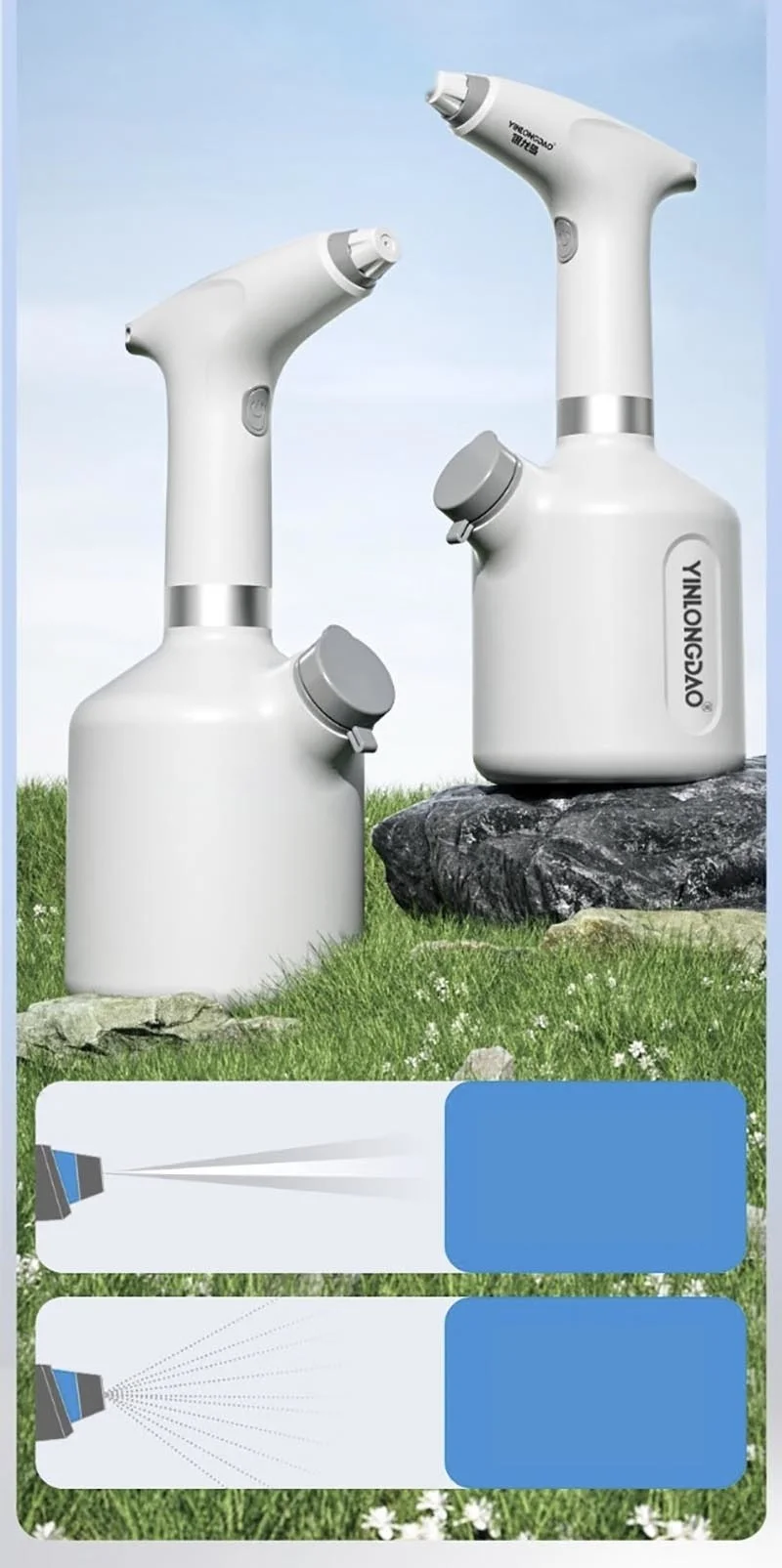 Electric Garden Sprayer Watering Cans 900ML/2L Capacity Plant Mister Spray Bottl