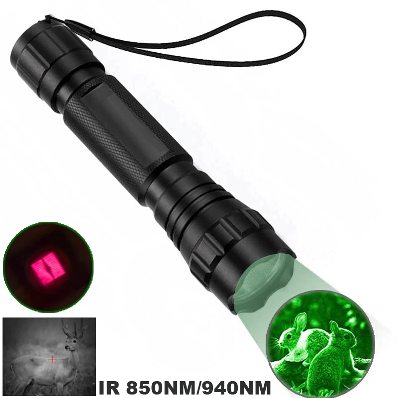 

501B Infrared IR 940nm/850nm Zoom Flashlight Handheld LED Torch Flash Lights 18650 Battery for Hunting Outdoor Fill Instrument