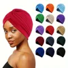 Turban Hats Solid Color Elastic Head Wraps Ramadan Beanies Chemo Cap Headscarf For Women 6