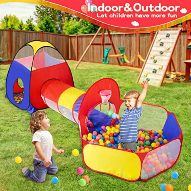 for Toddler with Baby Ball Pit and Tunnel, Indoor Outdoor Playhouse with Climbing Tunnel Toy for Toddlers, Boys and Girls Best