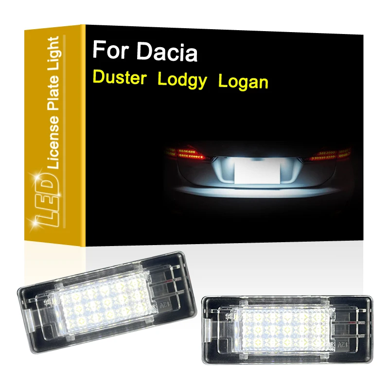 

12V LED Number Plate Lamp For Dacia Duster 2 2010-UP Lodgy 2012-UP White License Plate Light Assembly