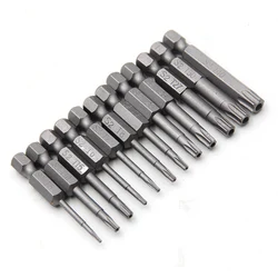 Hollow Plum Blossom S2 Screwdriver Set with Hexagonal Handle (12pc 50mm long)