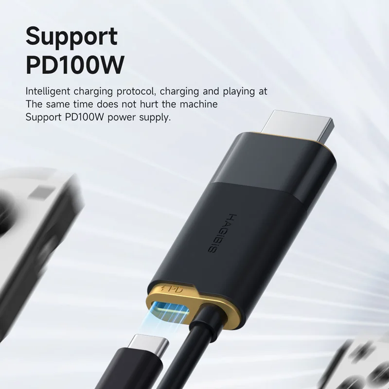 Hagibis Switch Dock for Nintendo Switch/OLED USB C to HDMI-Compatible Cable Adapter 8K60Hz 100W PD for Laptop SteamDeck ROG Ally 5