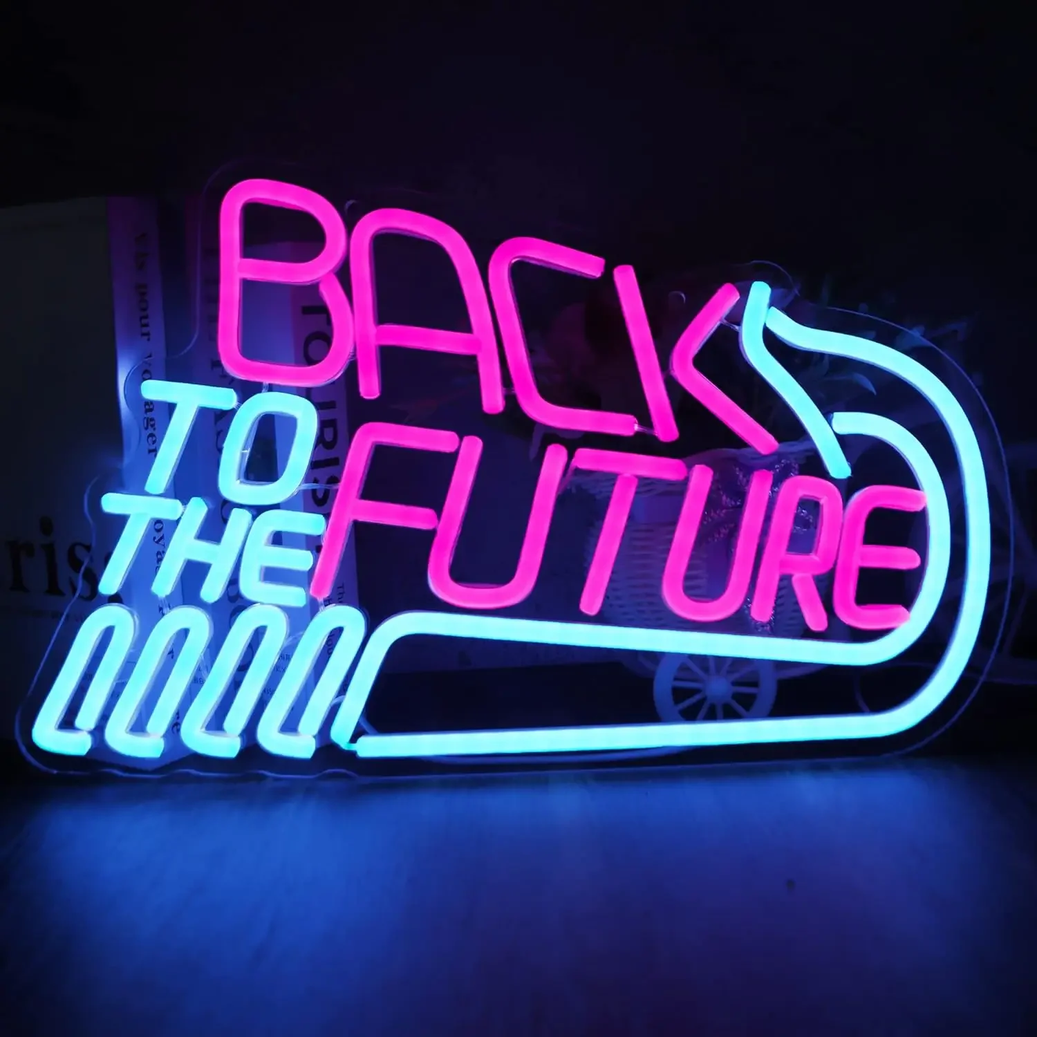 Retro DeLorean Neon Sign - Dimmable LED Light for Movie Room & Home Decor