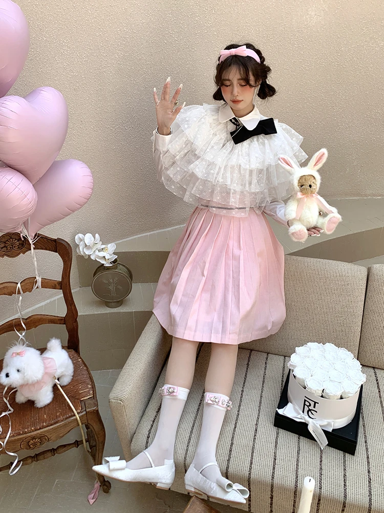Fashion Socks Full Diamond Bow Socks Pearlescent Transparent Thin White Stockings Japanese Style Kawaii Socks For Women Girls
