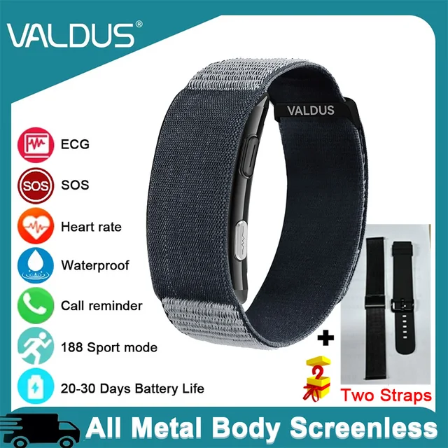 VALDUS 2026 New VITRO NO Screen Smart Bracelet ECG SOS Heart Rate Blood Pressure Sports Fitness Waterproof Screenless Smartwatch