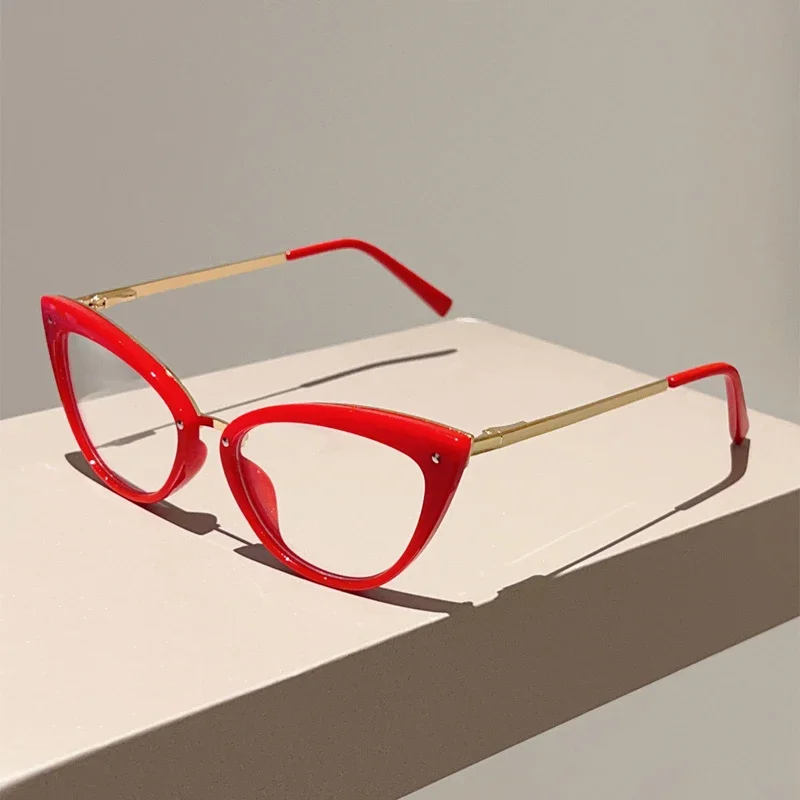 GM LUMIAS Vintage Cat Eye Brille Frauen Chic Candy Farbe Rand Blau Licht Blockieren Optische Rahmen Trendy Marke Design Brillen – Detail 9