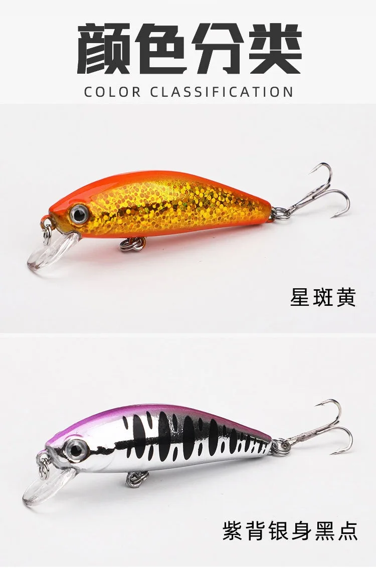 1 stücke 5 cm/6,5g Mini Laser Harte Minnow Sinking Köder Wobbler Jerkbait Kurbel Angeln Lockt Haken Bass pesca Frische Salzwasser Tackle – Detail 11
