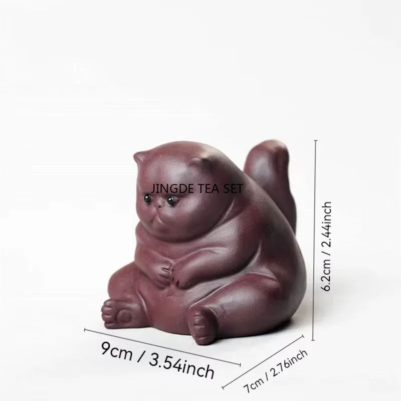 1pcs Cute resin Tea Pet Angry Cat Statue Kung Fu Tea Pet Gift Tea Table Small Ornament Desktop decoration accessories