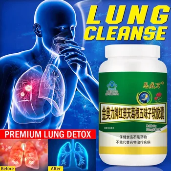 Lung Cleanse Detox Pills Promote Respiratory Health Mucus Clearing Aid Asthma Relief Altitude Sickness Vegan Capsule 1