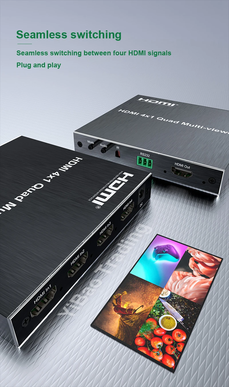 4x1 HDMI Quad Screen Multiviewer 1080P 4 in 1 Out HDMI Multi Viewer Seamless Swi
