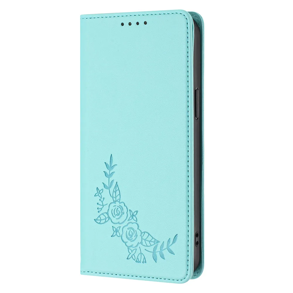 Magnetic Wallet Flip Leather Case with Butterfly Flower Design