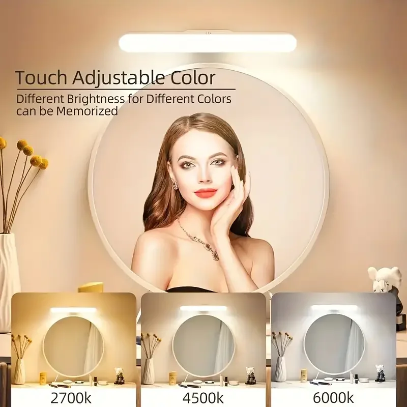 1pc 11.81inch Makeup Mirror Front Light Cabinet Light Dimming Reading 3-color USB Rechargeable Stickable Night makeup mirror mirror lights makeup mirror lights vanity light