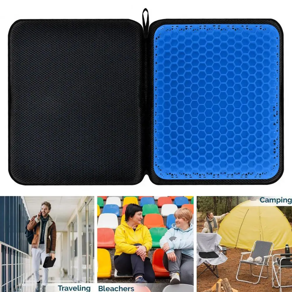 TPE Gel Portable Seat Cushion Sedentary Pain Relief Outdoor Camping Garden Bench Travel Airplane Seat Foldable Pad Mat Посадка 3