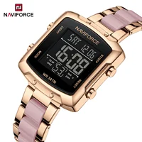 NAVIFORCE NF5057 Fashion Electronic  Elegant Square Dial Calendar Waterproof Business Ladies Digital Watch