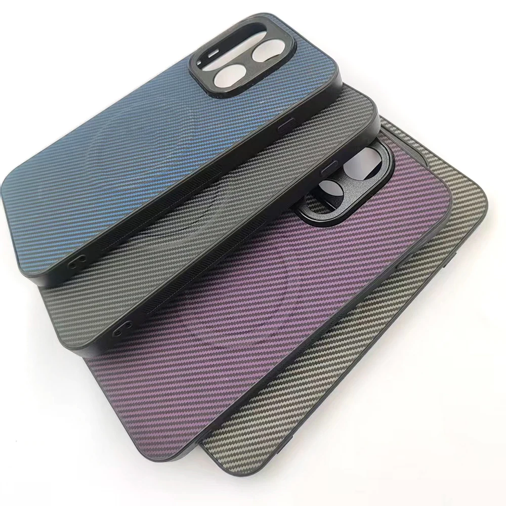 Luxury Ultra-Thin Carbon Fiber Pattern Matte Case with MagSafe Compatibility - Shockproof and Soft Cover