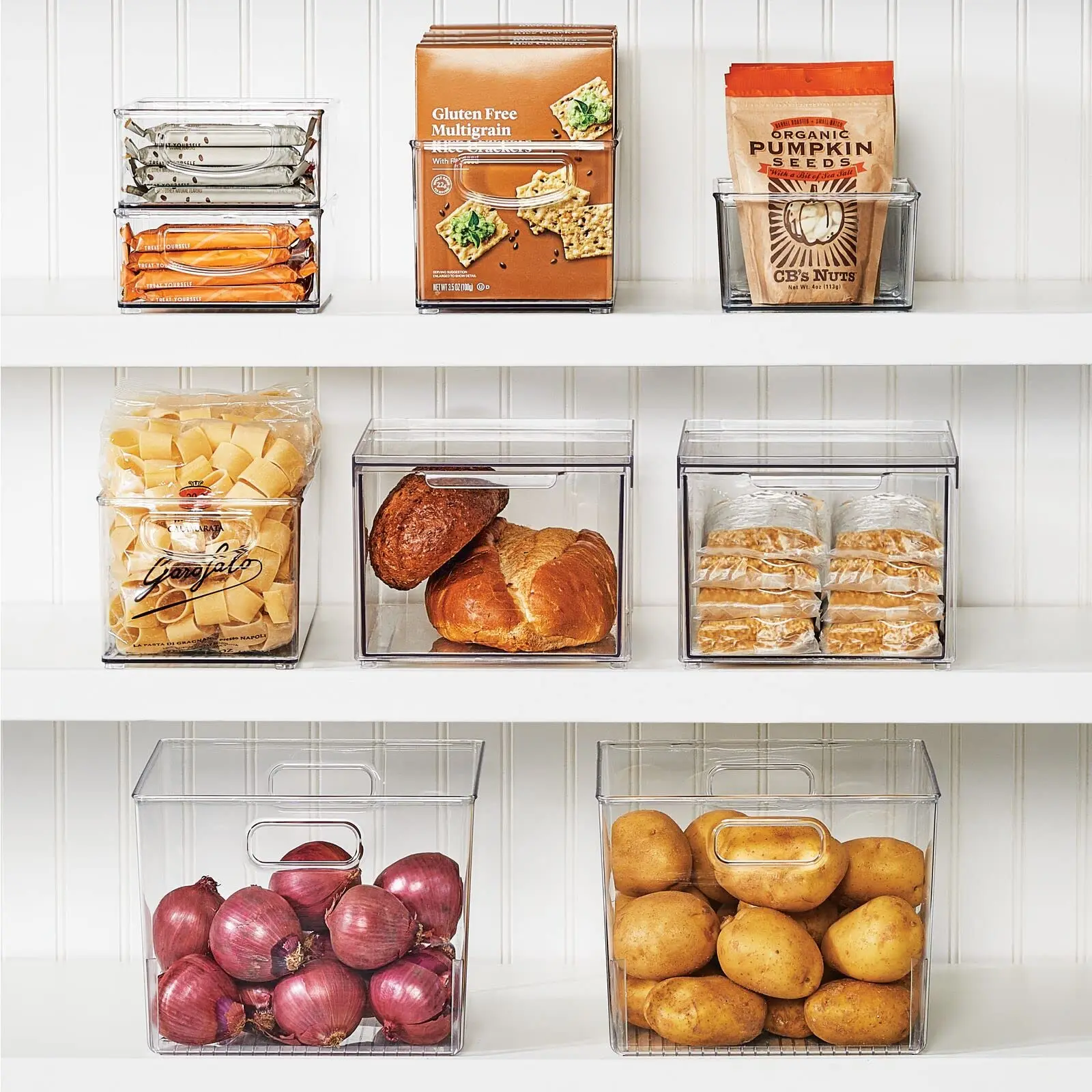 4 Grids Clear Pantry Organization Food Storage Bins with Removable Dividers  Kitchen Refrigerator Organizer Cabinet Drawer Box - AliExpress