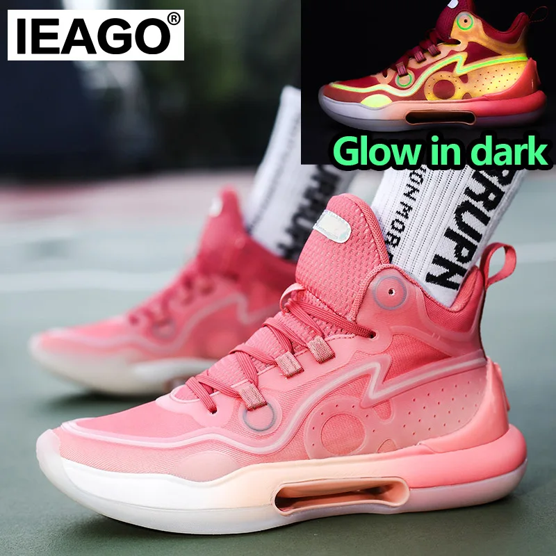 

IEAGO Original High Quality Men's Spike Basketball Sport Shoes Unisex Women Cushion Running Gym Sneakers