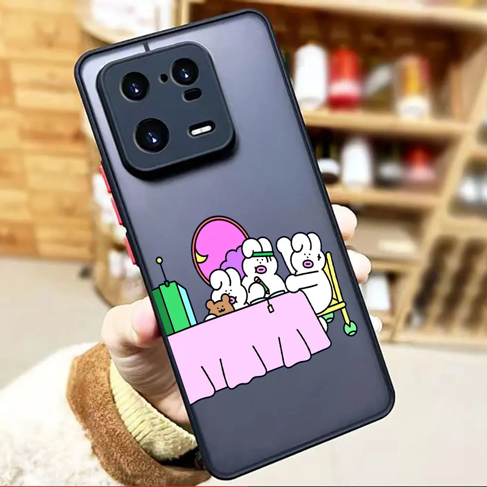 thumbnail image 1 of Funda mate para Xiaomi 13 12 12S 12T 11 11T 10 10T 10S 9 8 6X 5X PRO LITE 5G Funda Coque Capa Shell cerdo blanco conejo dibujos animados, 1 of 5