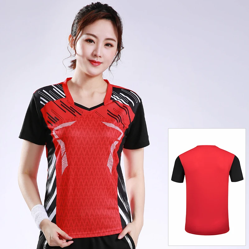 Quick drying badminton jersey set, women's tennis table tennis jersey, lapel, summer short sleeved men's sports team uniform, cu