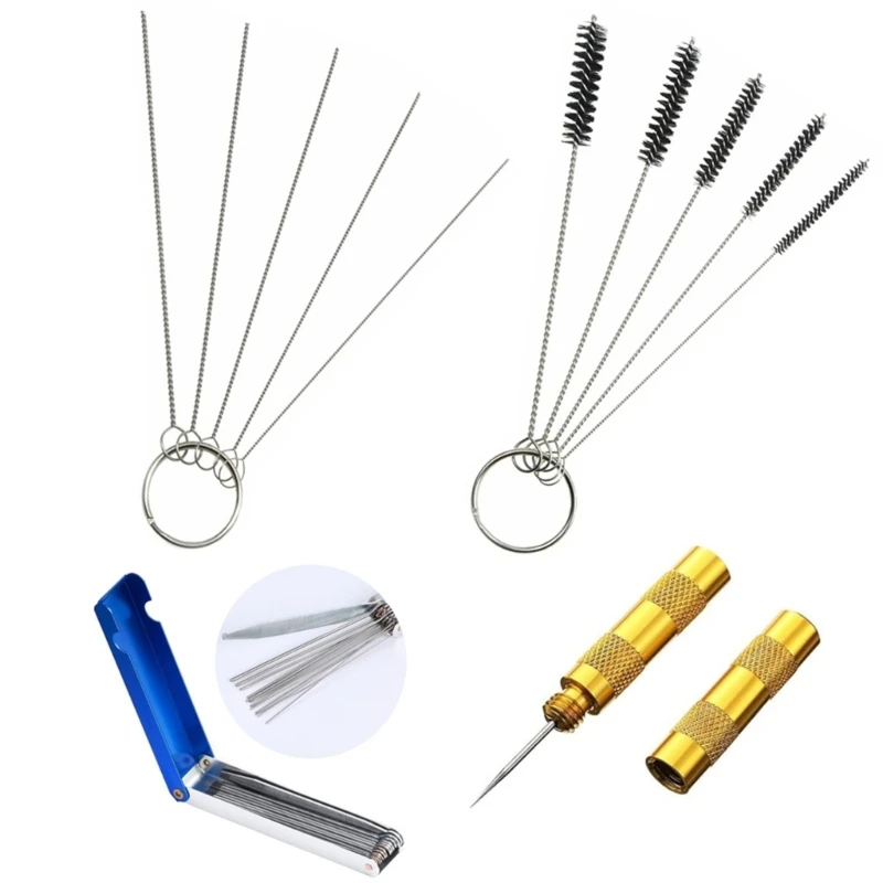Professional Cleaner Air Brush Cleaning Tools Airbrushes Needle Brush Set Guns Nozzle Cleaner