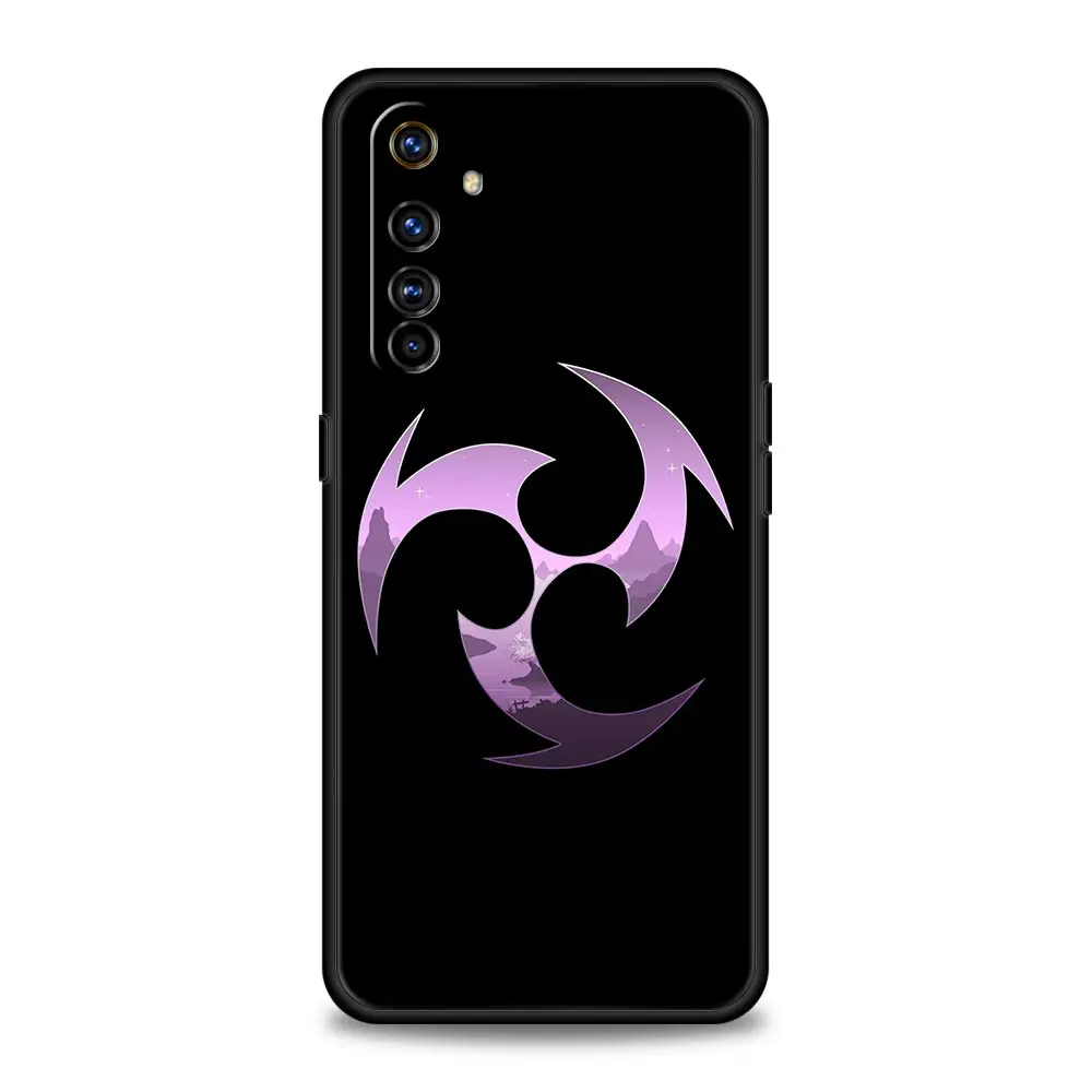 Genshin Impact Logo Luxury Black Silicone Phone Case