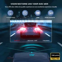 Caméra de tableau de bord 2/3 canaux pour voiture, boîte noire, WiFi DVR HD 1080P, vidéo avant intégrée et arrière avec Vision nocturne IR, accessoires de voiture 4