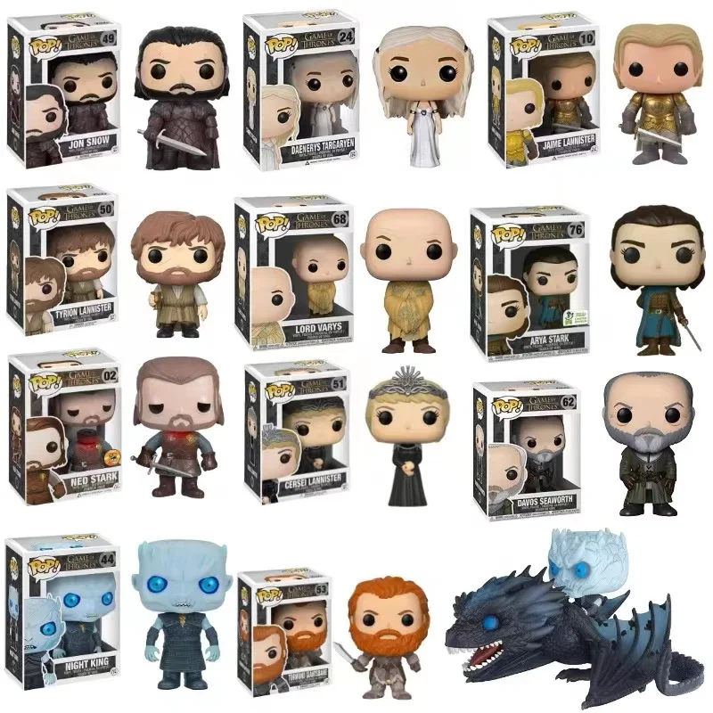 Nuovo Funko Pop Power Game Jon Snow Daenerys Olenina Tyrion Jaime Lannister Renly Lord Character Series Model Kids Toys