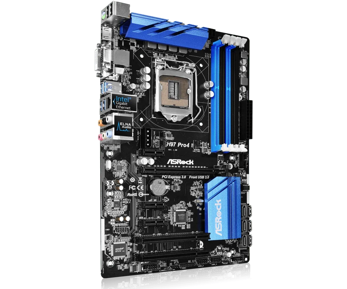 ASRock H97 Pro4 Motherboard Intel H97 LGA 1150 DDR3 32GB USB 3.1