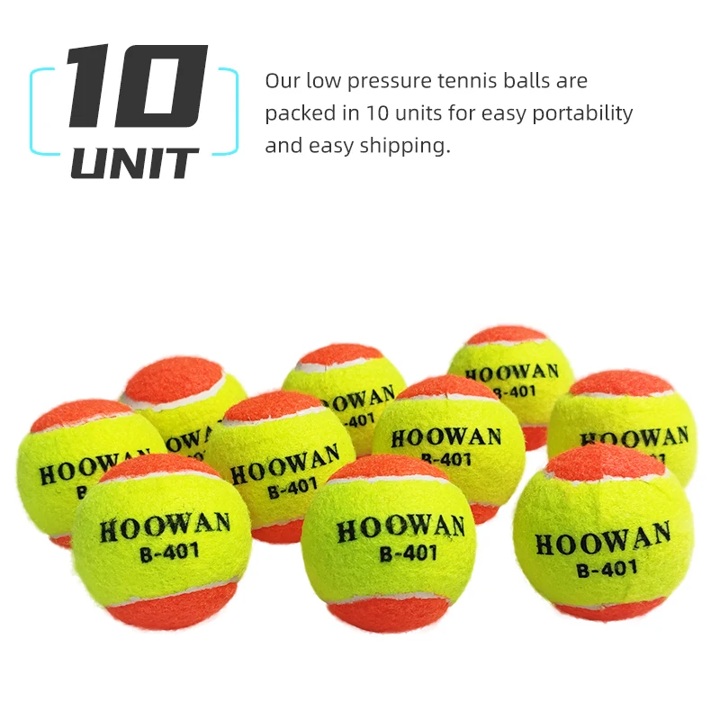 HOOWAN B-401 Beach Tennis Balls 10 Unit Standard Padel Balls 50% Pressure Training