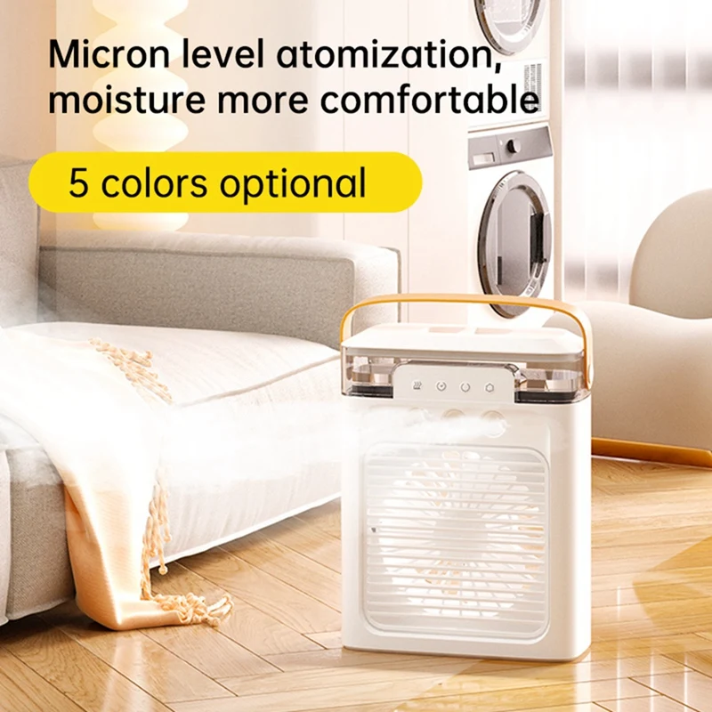 

Portable Air Conditioner Fan Mini Evaporative Air Cooler With Colors LED Light Modes For Desk Nightstand Coffee Table