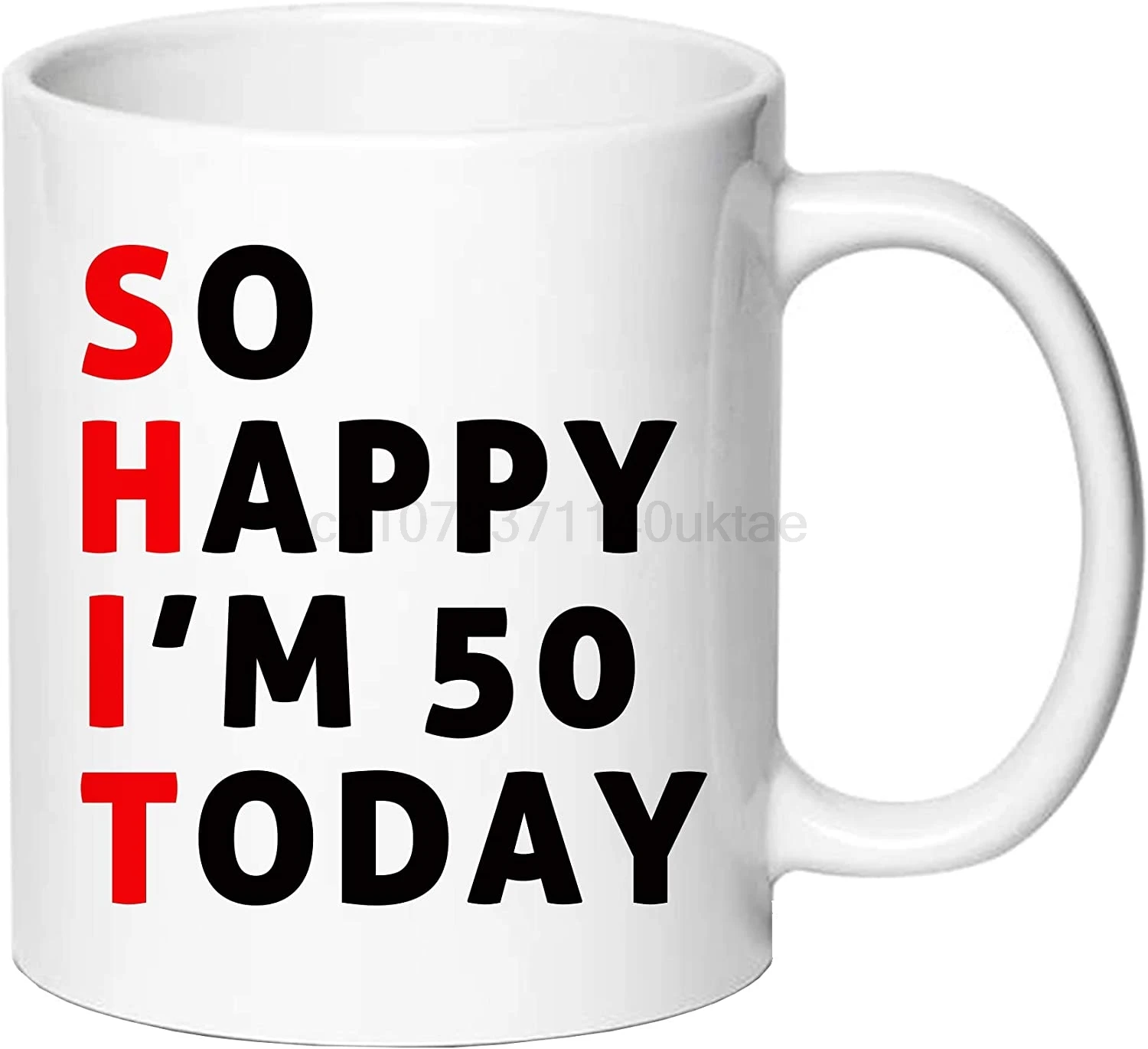 

Кофейные кружки на день рождения AliCarr So Happy I am 50, новинка, керамическая кофейная кружка, чайная чашка, подарки на день рождения 50, идея для подарка женщине
