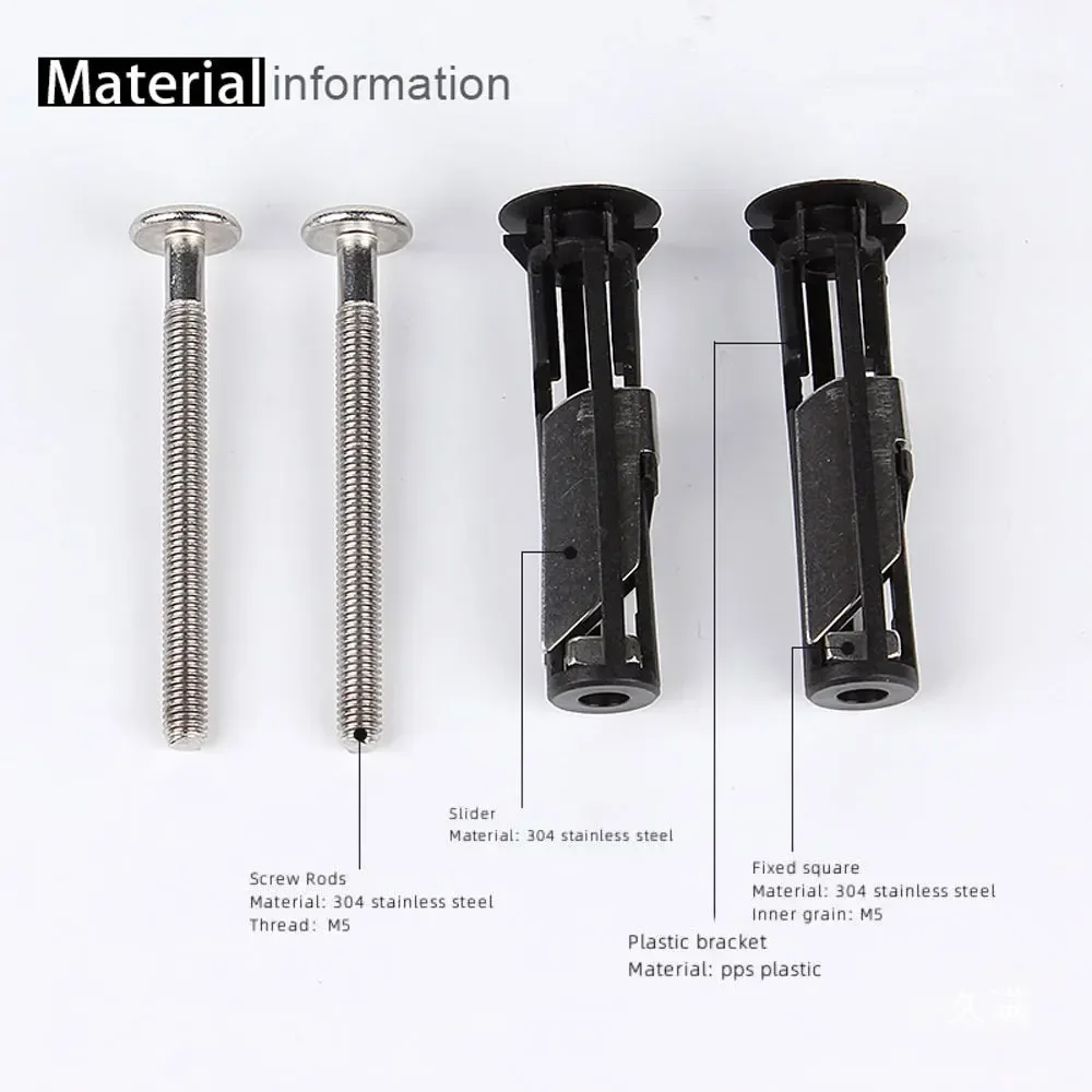 Universal Stainless Steel Water Tank Toilet Seat Hinges Bolts Screws Replacement Bathroom Fixture Toilet Lid Fixing Parts