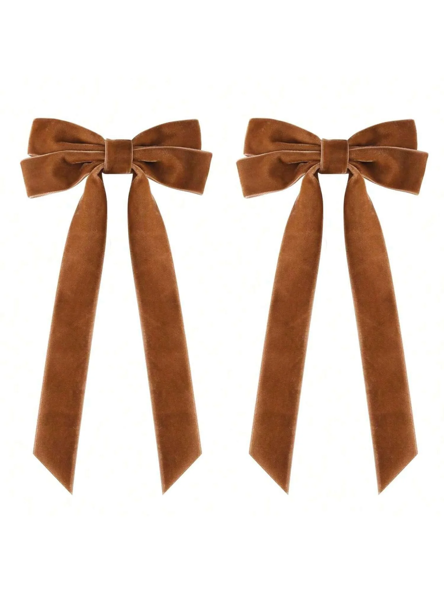 2PCS Velvet Hair Bows Brown Hair Ribbon Clips Big Fall Alligator Clips Hair Accessories for Women Girls Toddlers Kids Baby 6