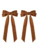 2PCS Velvet Hair Bows Brown Hair Ribbon Clips Big Fall Alligator Clips Hair Accessories for Women Girls Toddlers Kids Baby 6