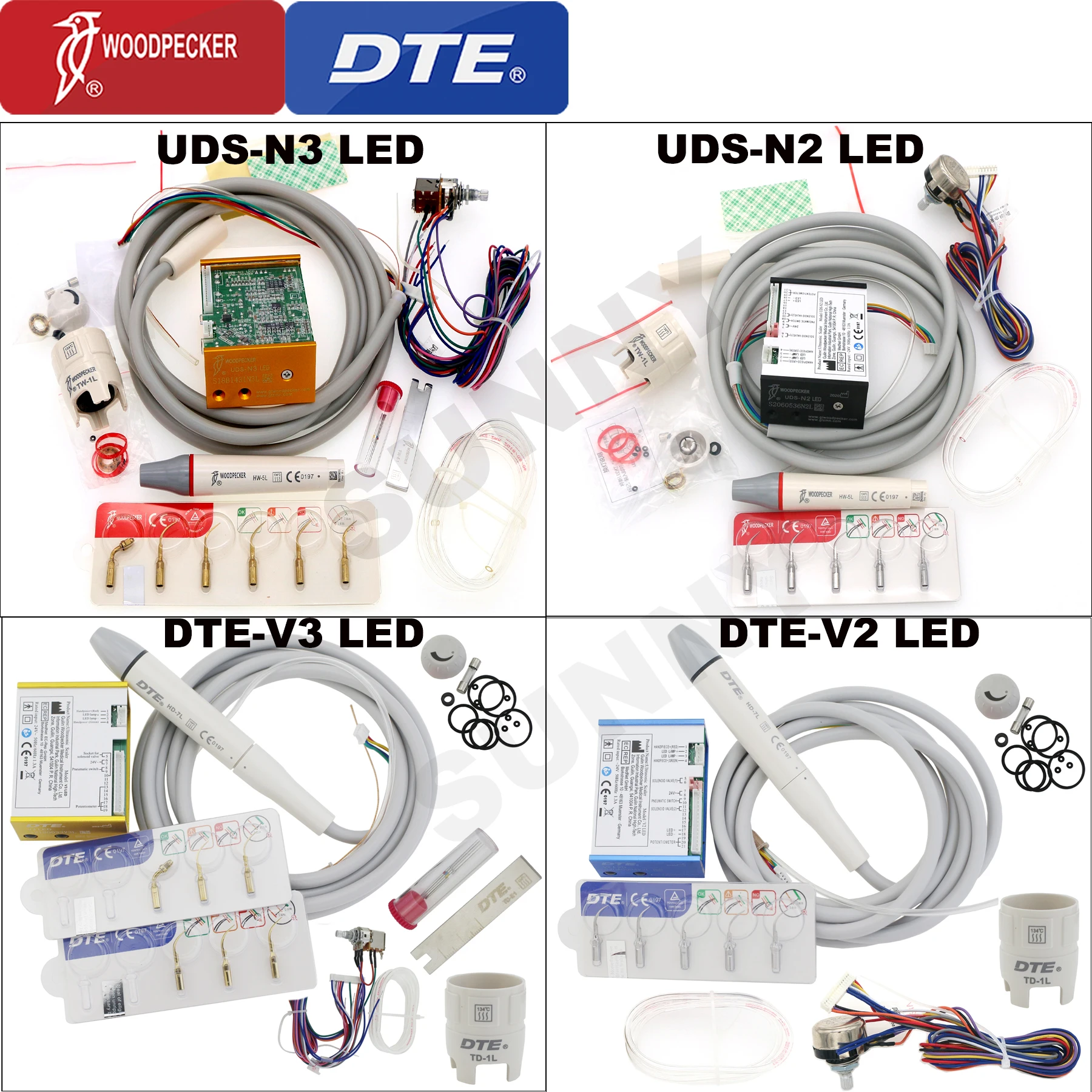 

Woodpecker DTE Dental Ultrasonic Scaler Build In UDS N2/N3 V2/V3 LED Scaler Scaling Tips For Teeth Cleaning Whitening Tools