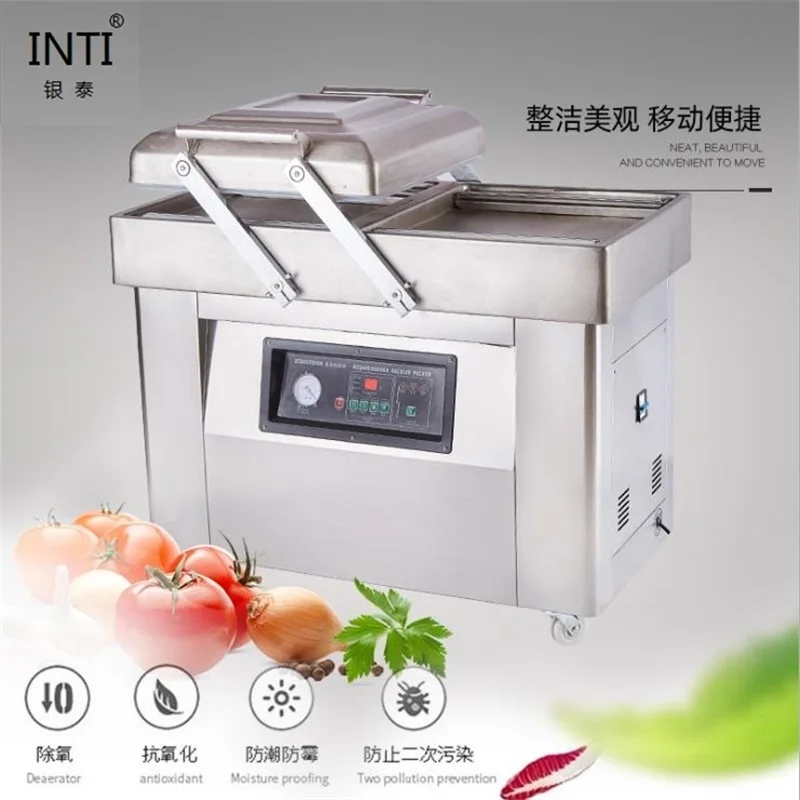 

Yintai BZ-4002SB reinforced automatic vacuum packaging machine commercial wet and dry continuous sealing packer cooked food fi