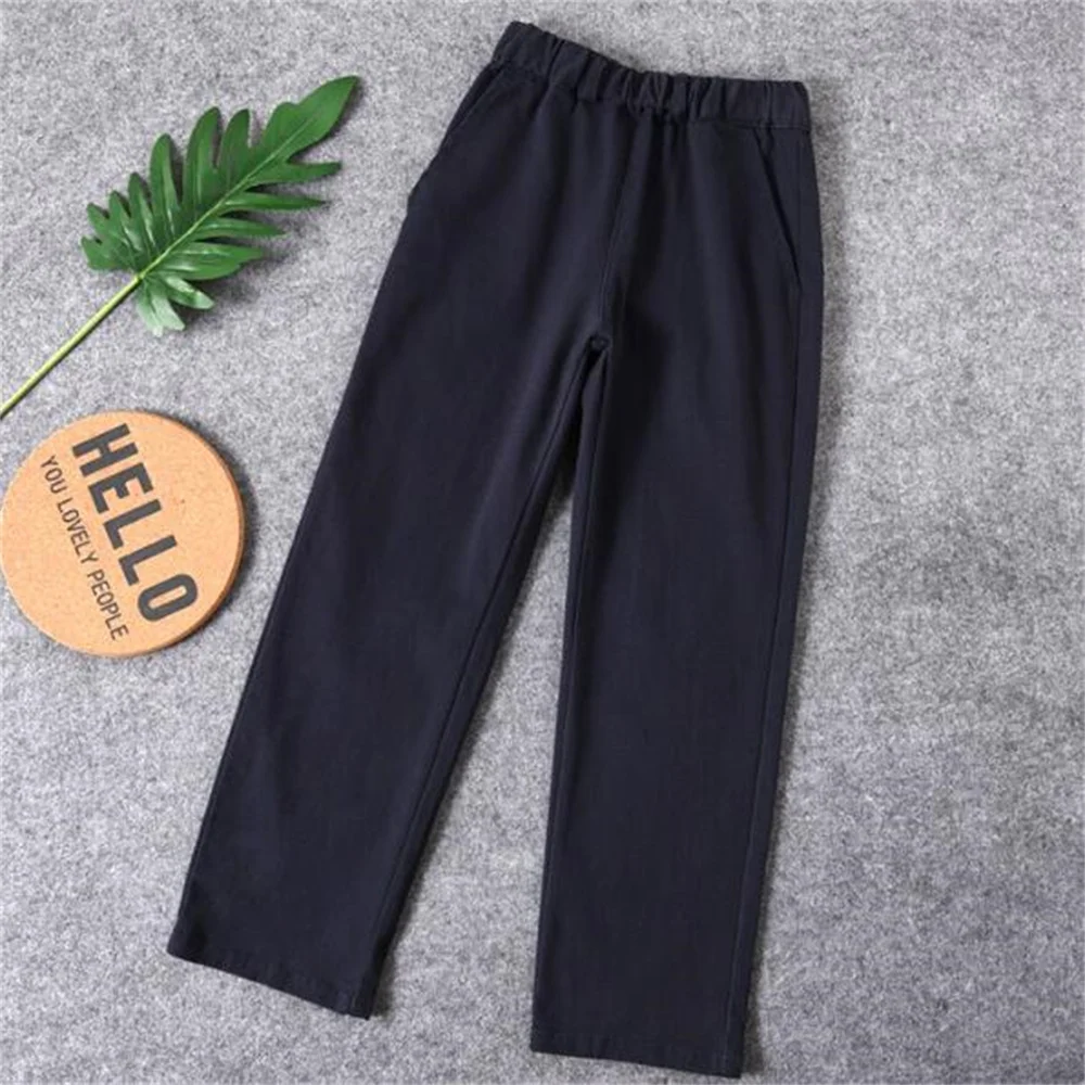 Fashion Boys Uniform Khaki Pants Elastic Waistline School