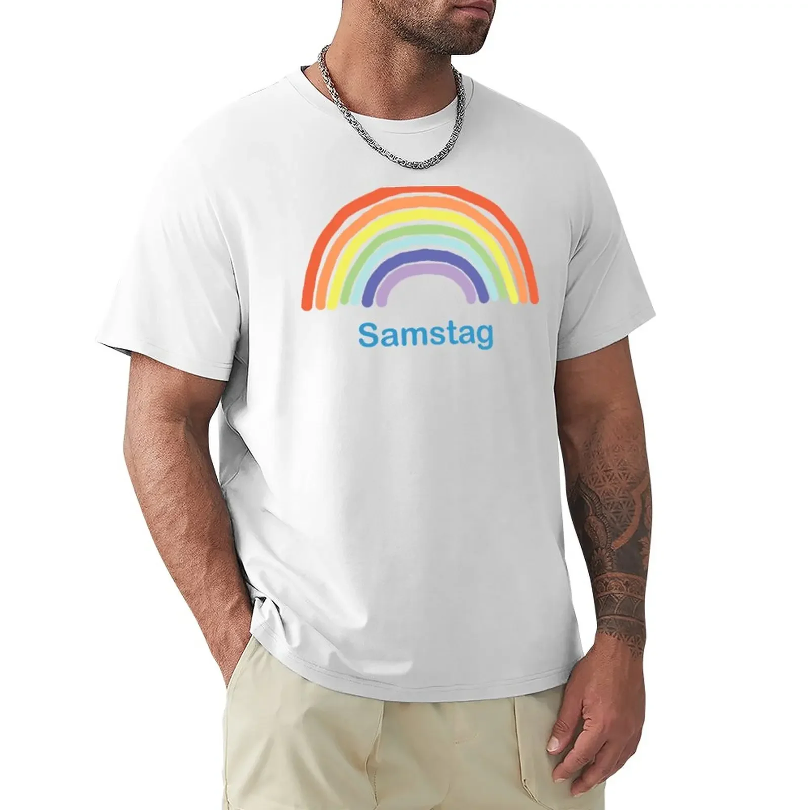 

Samstag Saturday Rainbow T-Shirt quick-drying customizeds blacks men t shirts
