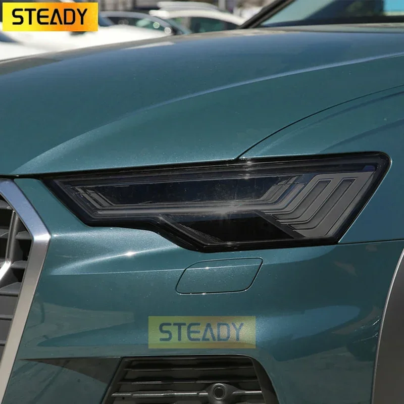 

Защитная пленка для автомобильных фар, Прозрачная черная наклейка из ТПУ для передних фар Audi A6 S6 C8 2019 2020, аксессуары