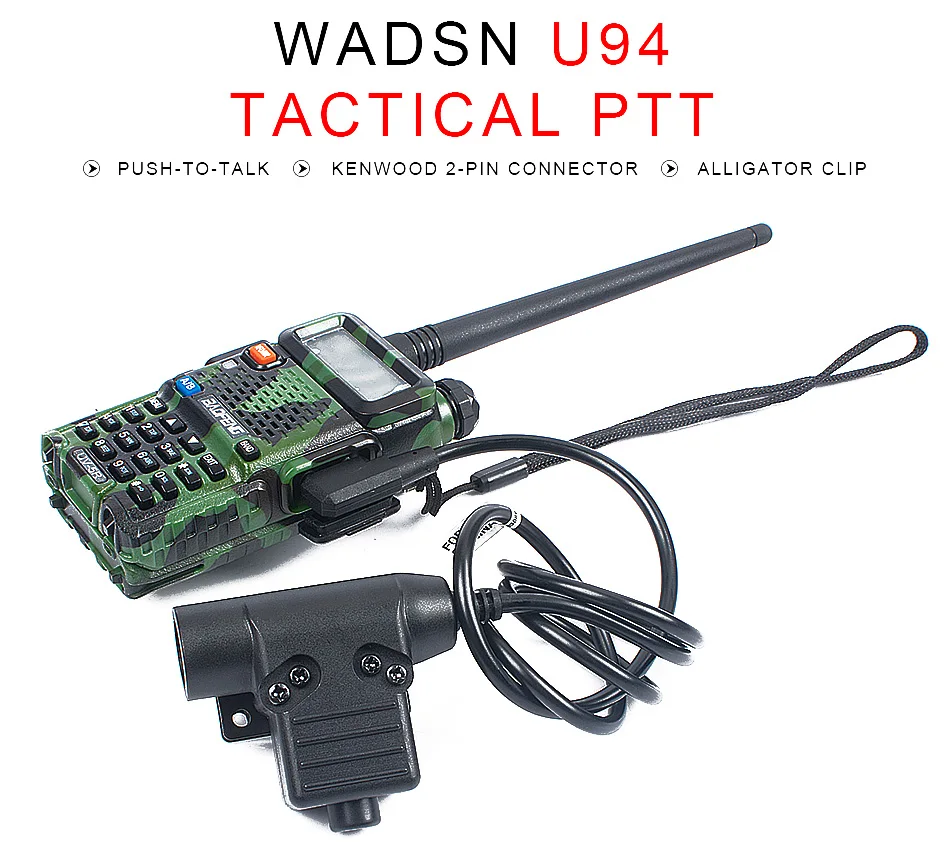 NEW Civil Version U94 Tactical PTT for Wadsn Headset COMTAC Earmor Copy Headphone Outdoor Hunting PTT Fit Baofeng Kenwood Plug