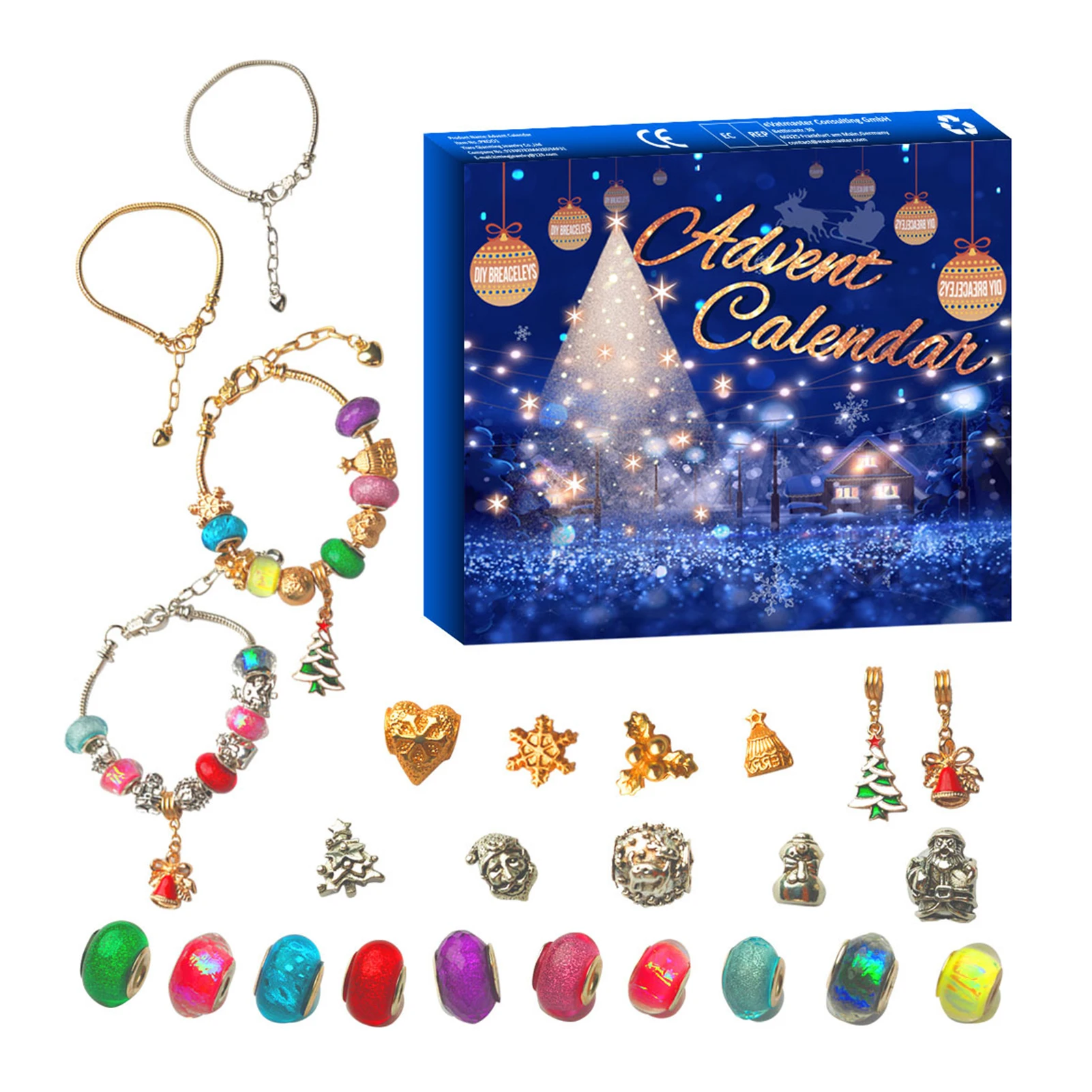 DIY Christmas Advent Calendar 24 Days Countdown Calendar Christmas Gift Box  Set Charm Bracelet Making Kit Jewelry Gifts For Kids - AliExpress