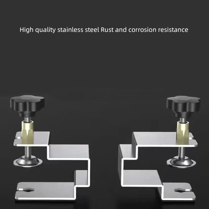 2pcs Universal Auxiliary Drawer Front Installation Clamps Fixingnew Stainless Steel Woodworking Fixator Adjustable Fixing Clip