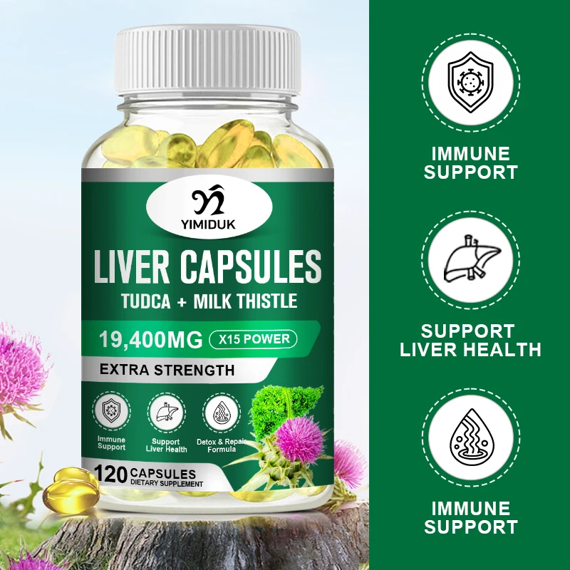 Milk Thistle Extract Capsule with Dandelion for Antioxidant Detox & Cleanse Liver Health Function Support Herbal Supplement