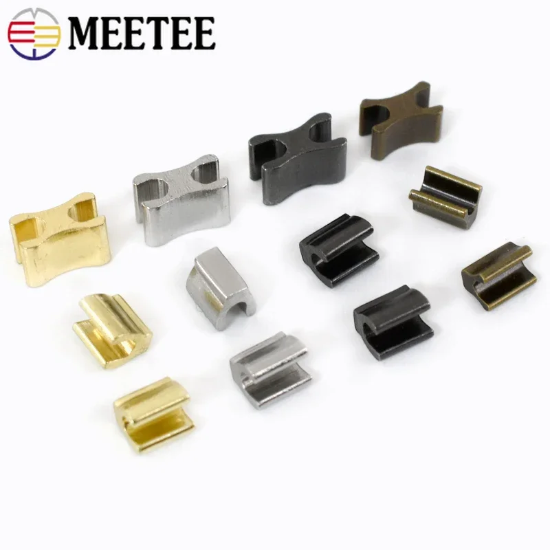 50/100/200pcs Meetee 3# 5# Metal Zipper Stopper U Shape Zips Pull Tail Clip for Bags Zip Tail Plug Repair Kit Sewing Accessories