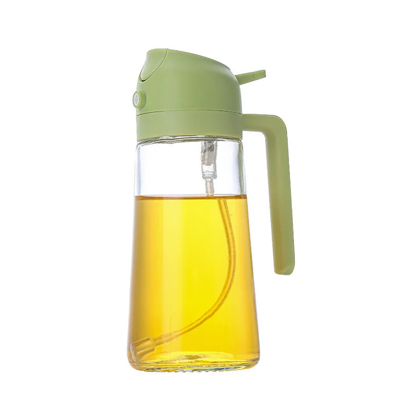 600mL Oil Empty Bottle 2in1 Sprayer & Pourer Plastic Oil Container Kitchen Cooking Dispenser Vaporizer Cruet for Camping BBQ