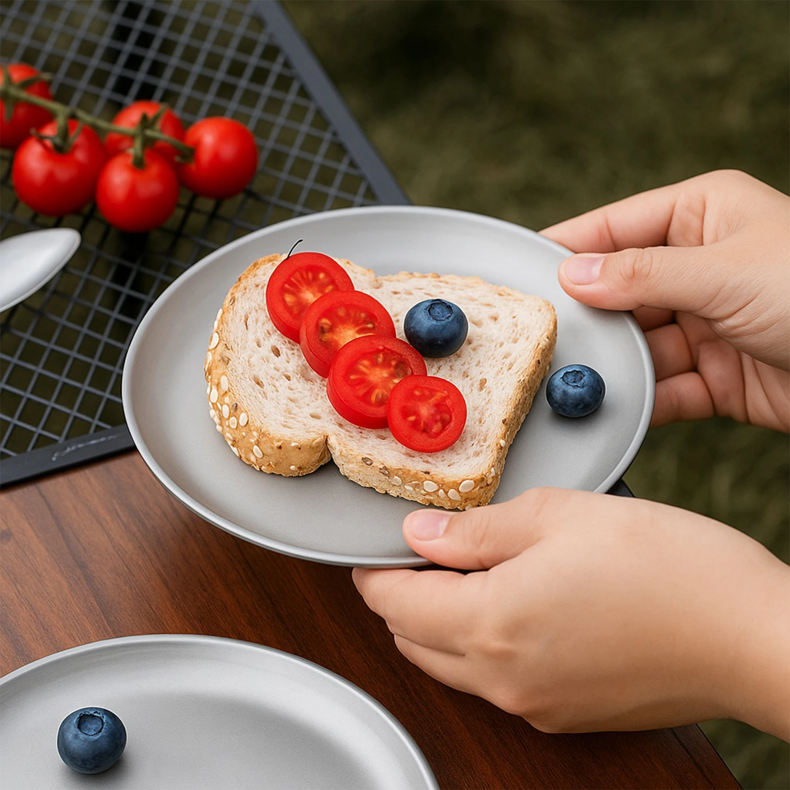 Titanium Purification Plate Portable Travel Tableware Lightweight Backcountry Dinnerware Rust Proof Outdoor Fruit Salad Plate